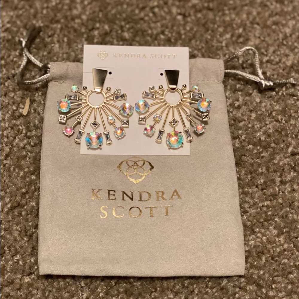 Kendra Scott Fabia SM Statement Gold Earrings